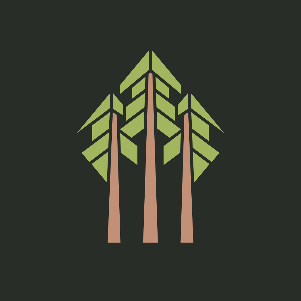 Bits of Redwood square avatar, dark version